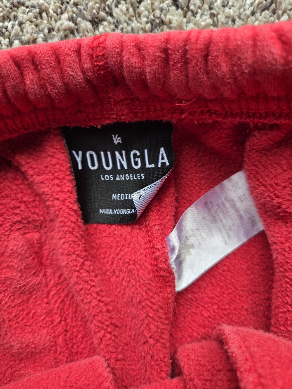 YoungLA Red Sweatpant Joggers with White Graphic - Picture 2 of 8